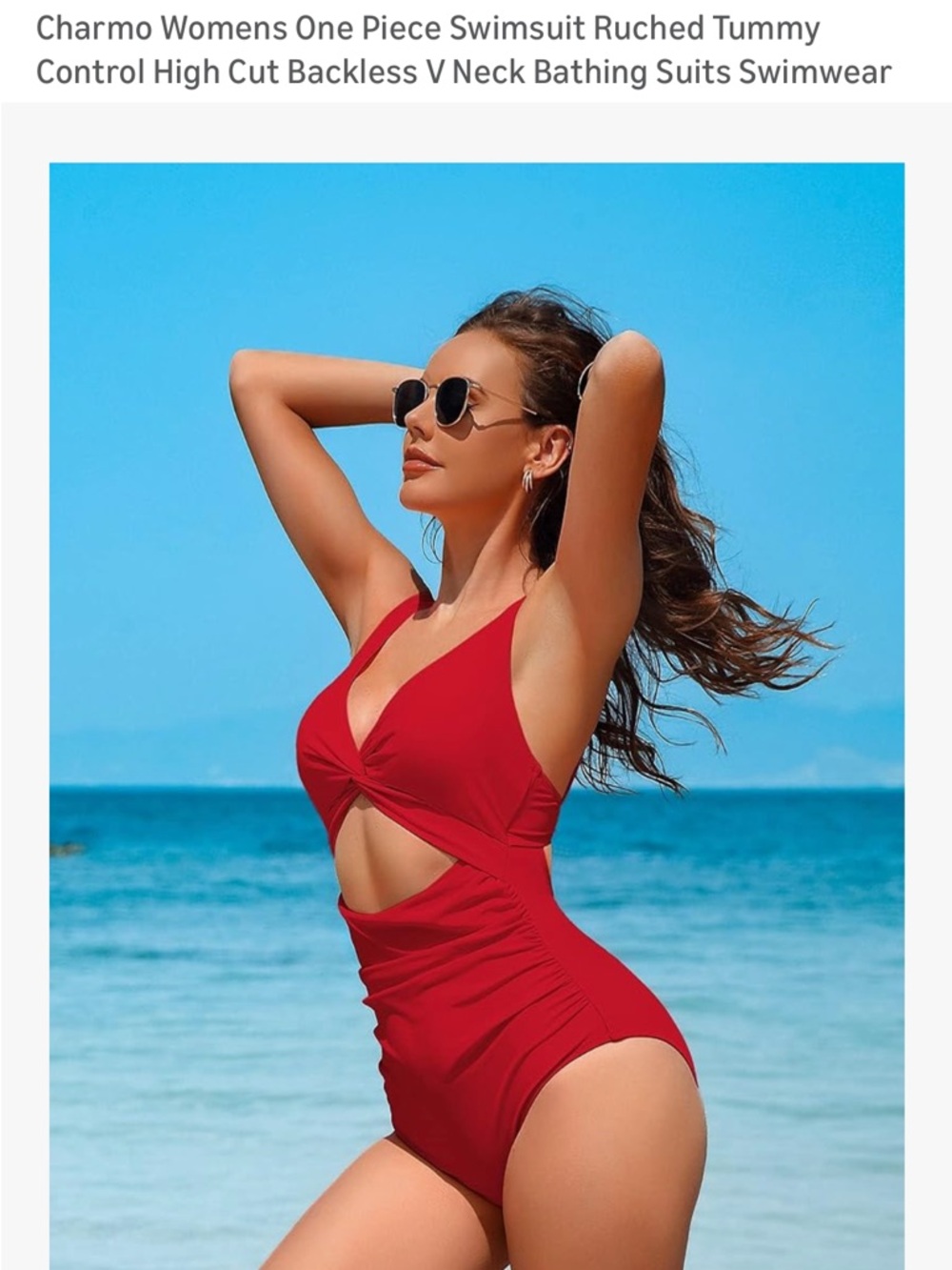 Red Cutout One-Piece Swimsuit